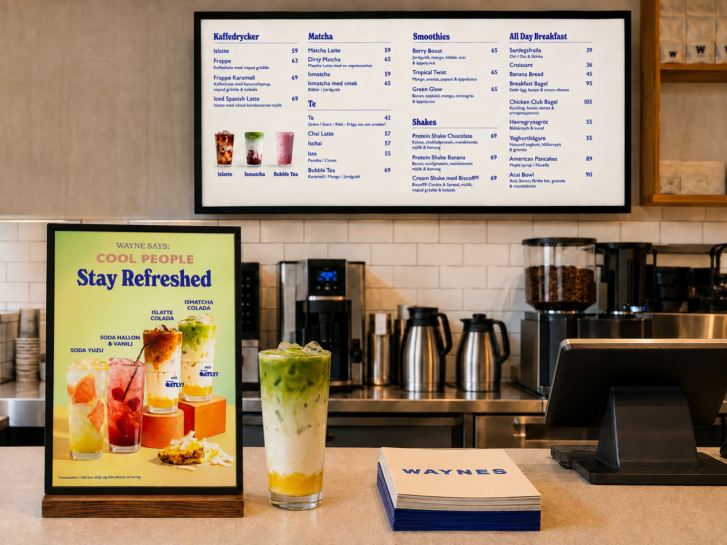 Digitala menytavlor och konceptimplementering i caféenhet