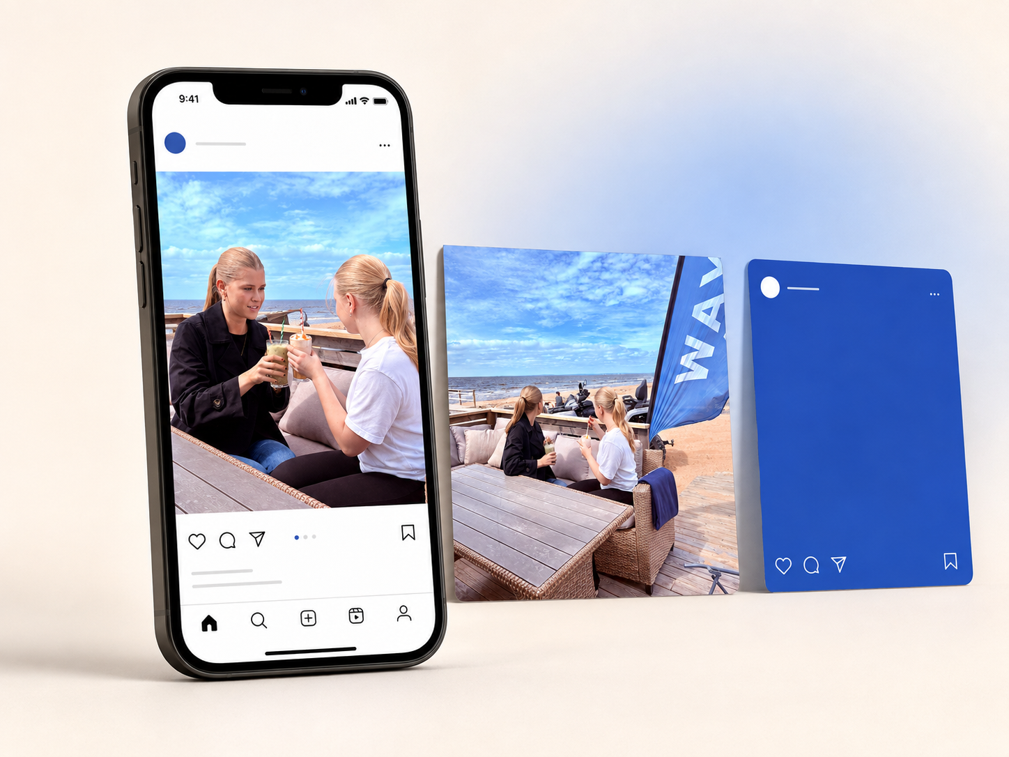 Sociala medier för Waynes vid stranden